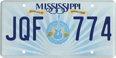 MS license plate JQF774