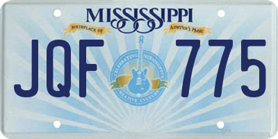 MS license plate JQF775