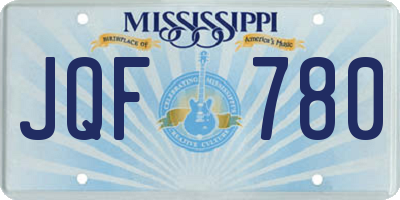 MS license plate JQF780