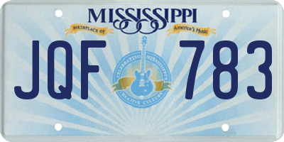 MS license plate JQF783