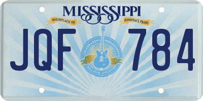 MS license plate JQF784