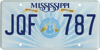 MS license plate JQF787