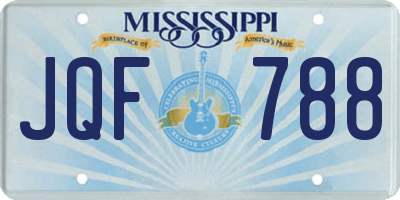 MS license plate JQF788
