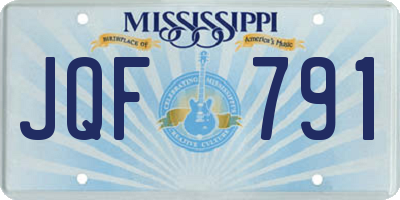 MS license plate JQF791