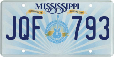 MS license plate JQF793