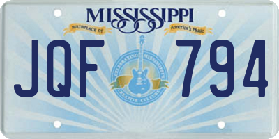 MS license plate JQF794