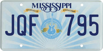 MS license plate JQF795