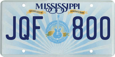 MS license plate JQF800