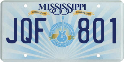 MS license plate JQF801
