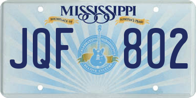 MS license plate JQF802