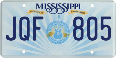 MS license plate JQF805