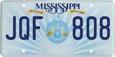 MS license plate JQF808