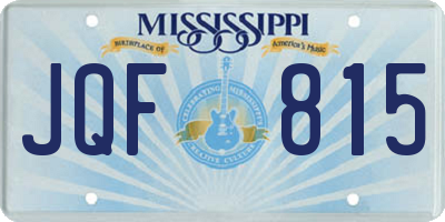MS license plate JQF815