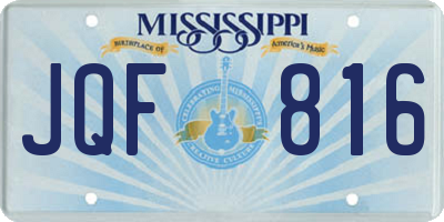 MS license plate JQF816
