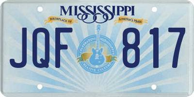 MS license plate JQF817