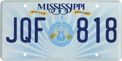 MS license plate JQF818