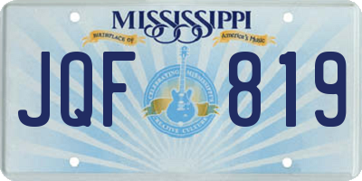 MS license plate JQF819