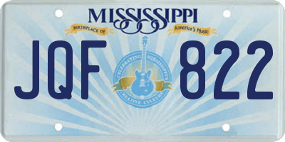 MS license plate JQF822