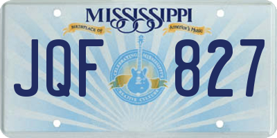 MS license plate JQF827