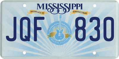 MS license plate JQF830