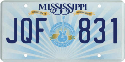 MS license plate JQF831