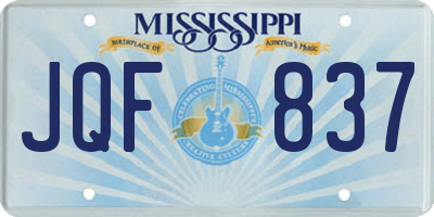 MS license plate JQF837