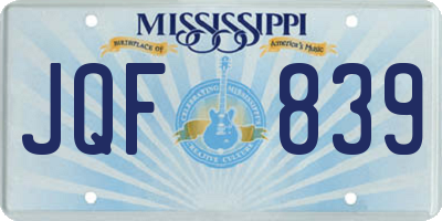 MS license plate JQF839