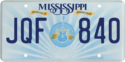 MS license plate JQF840