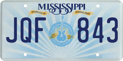 MS license plate JQF843