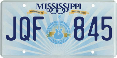 MS license plate JQF845