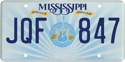 MS license plate JQF847