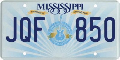 MS license plate JQF850