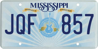 MS license plate JQF857