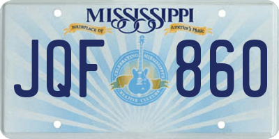 MS license plate JQF860