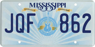 MS license plate JQF862