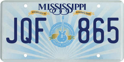 MS license plate JQF865