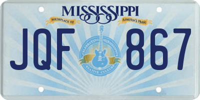 MS license plate JQF867