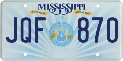 MS license plate JQF870