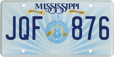 MS license plate JQF876