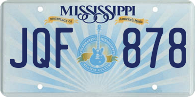MS license plate JQF878
