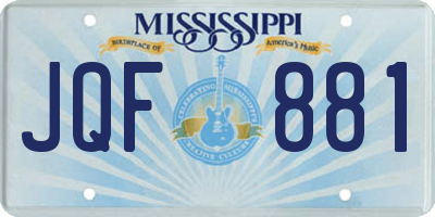 MS license plate JQF881