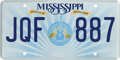 MS license plate JQF887