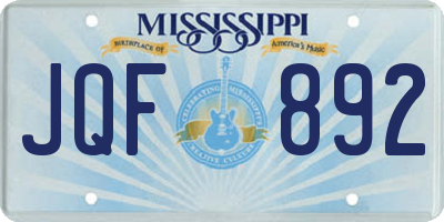 MS license plate JQF892