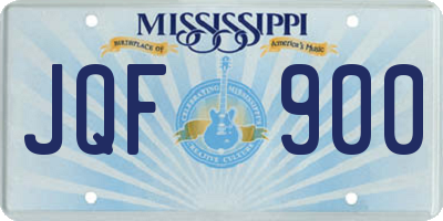 MS license plate JQF900