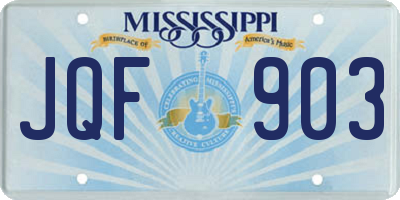 MS license plate JQF903