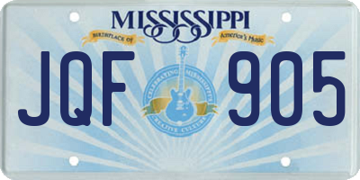 MS license plate JQF905