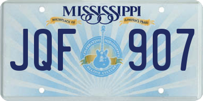 MS license plate JQF907