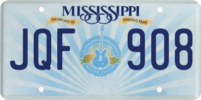 MS license plate JQF908