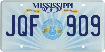 MS license plate JQF909