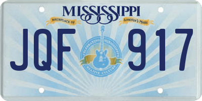 MS license plate JQF917